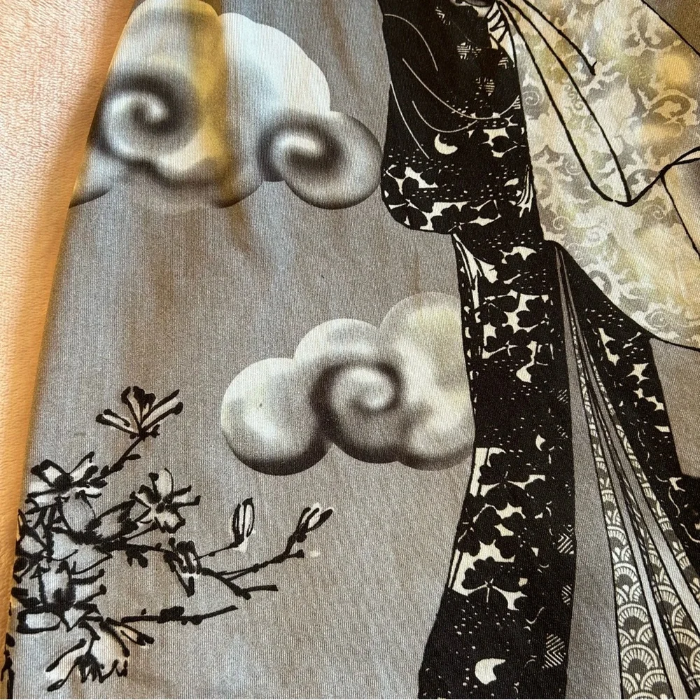 Rampage vintage 90s Y2K spaghetti strap midi dress geisha image size M flawed - Picture 9 of 10